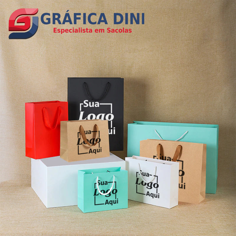 sacolas personalizadas para pequenas quantidades Gráfica Dini