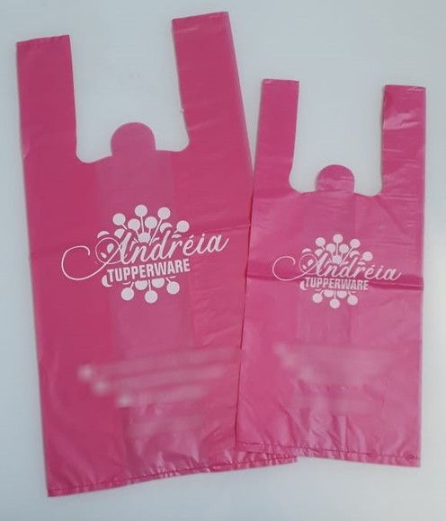 sacolas plásticas alça camiseta