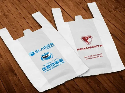 sacolas plásticas alça camiseta