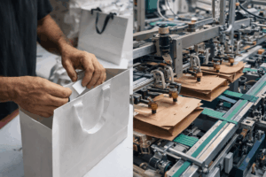 Sacolas papel personalizadas processo artesanal - Gráfica Dini